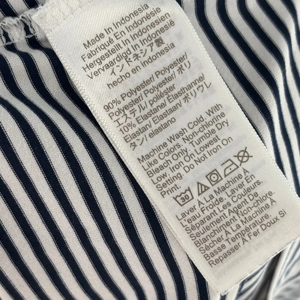 J. Crew Performance Men's Striped Navy Short Sleeve Polo Shirt